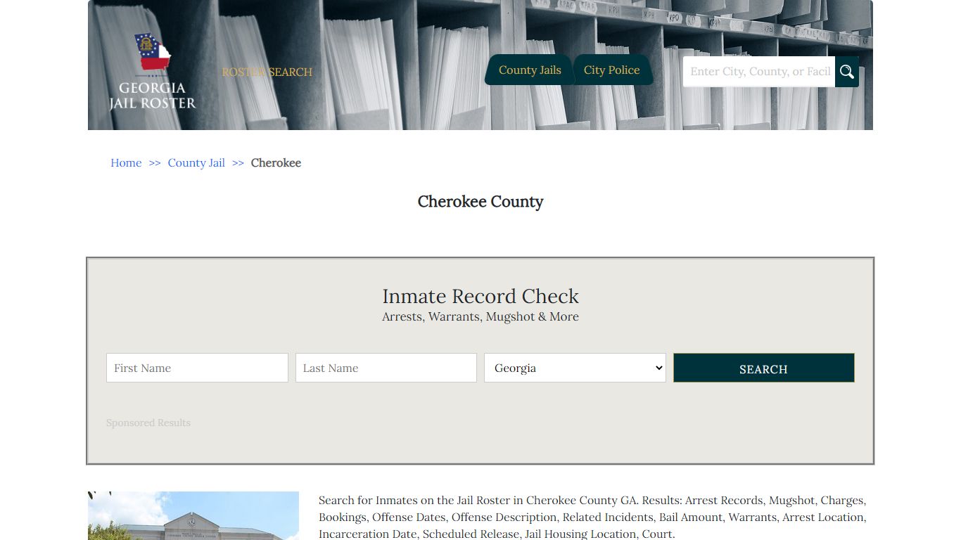 Cherokee County | Georgia Jail Inmate Search