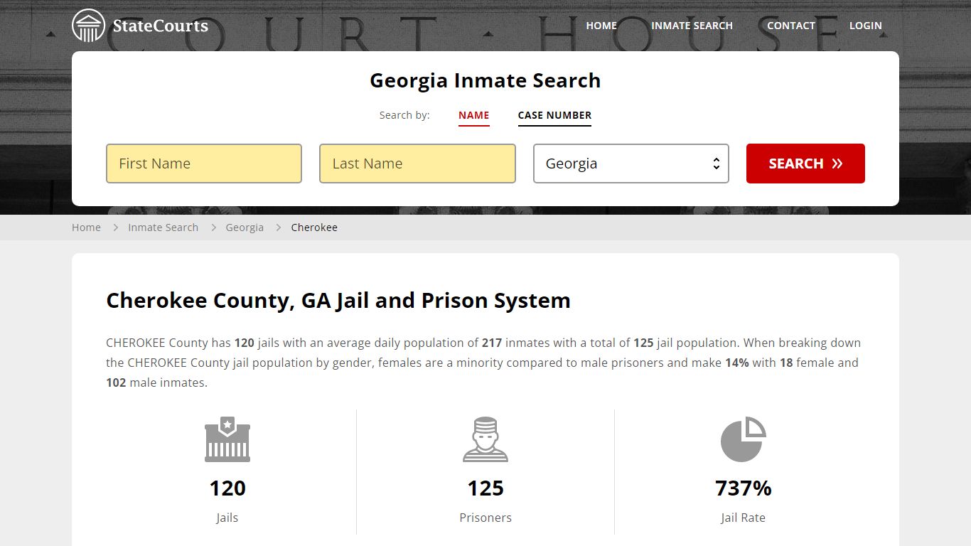 Cherokee County, GA Inmate Search - StateCourts